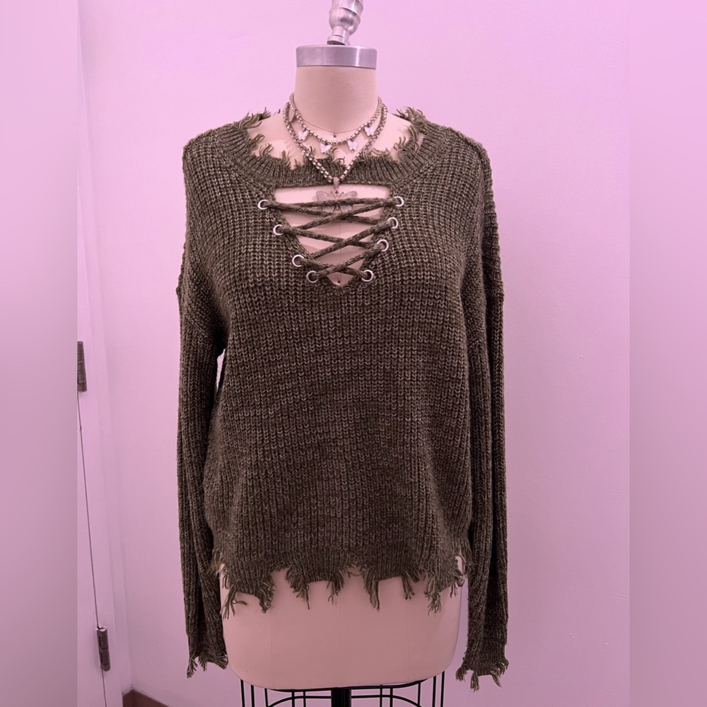 Green sweater!